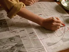 Clock bug drawing inspired by Kobo Abe's The Ark Sakura: "In a way it's like a cut-up method"